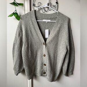 LOFT Textured Green Cardigan